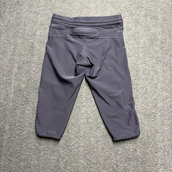 Nike Dri-Fit Cropped Capri Running Pants Women's Small Gray Filament Pocket - Picture 5 of 8